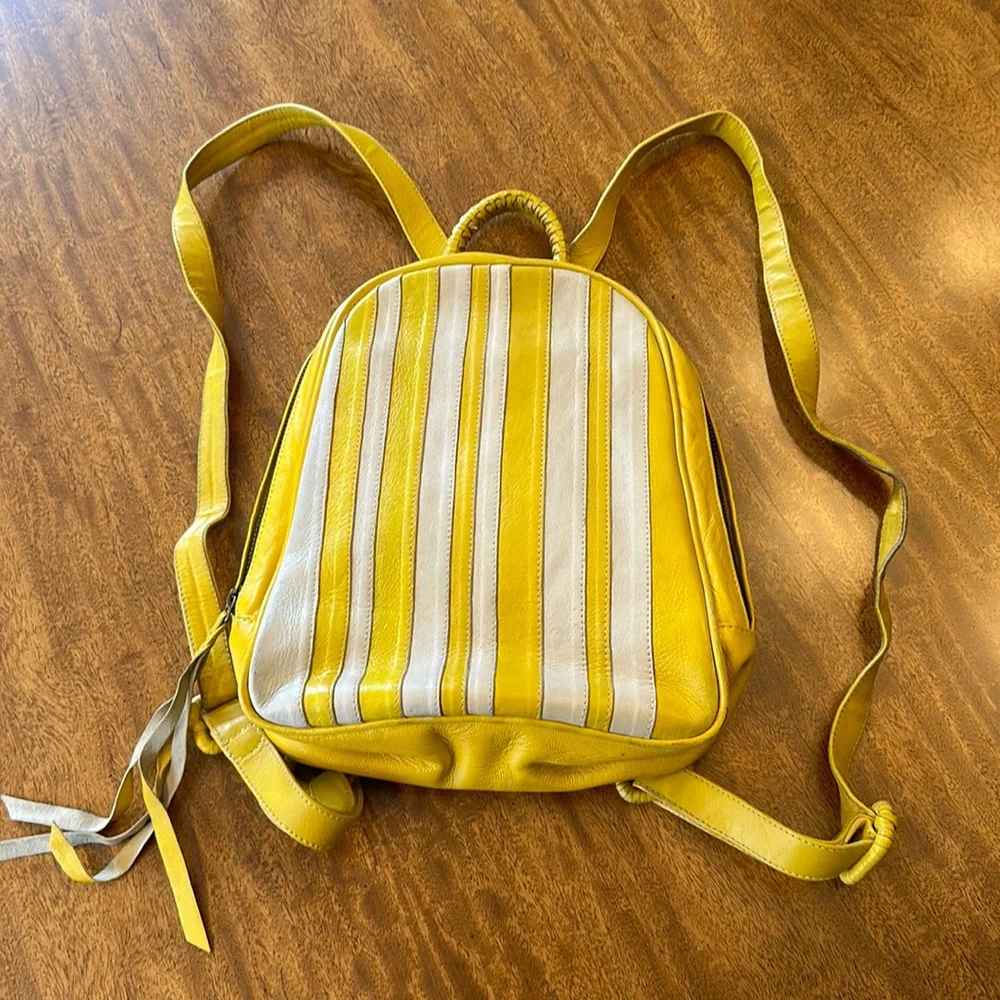 Cleobella Mini Yellow Strip Backpack - Picture 4 of 13